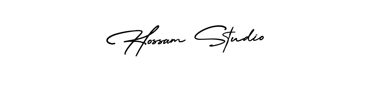 The best way (AmerikaSignatureDemo-Regular) to make a short signature is to pick only two or three words in your name. The name Hossam Studio include a total of six letters. For converting this name. Hossam Studio signature style 3 images and pictures png