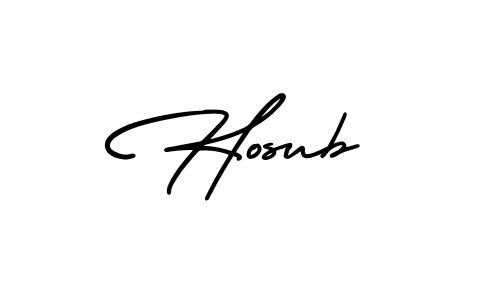 Make a beautiful signature design for name Hosub. With this signature (AmerikaSignatureDemo-Regular) style, you can create a handwritten signature for free. Hosub signature style 3 images and pictures png