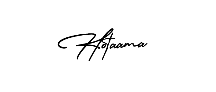 It looks lik you need a new signature style for name Hotaama. Design unique handwritten (AmerikaSignatureDemo-Regular) signature with our free signature maker in just a few clicks. Hotaama signature style 3 images and pictures png