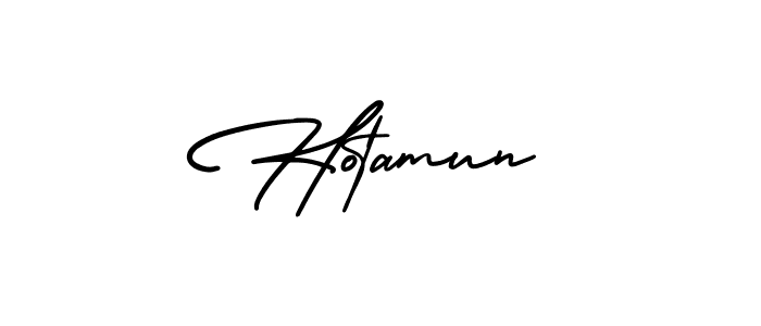 AmerikaSignatureDemo-Regular is a professional signature style that is perfect for those who want to add a touch of class to their signature. It is also a great choice for those who want to make their signature more unique. Get Hotamun name to fancy signature for free. Hotamun signature style 3 images and pictures png