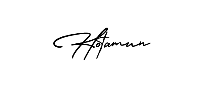 AmerikaSignatureDemo-Regular is a professional signature style that is perfect for those who want to add a touch of class to their signature. It is also a great choice for those who want to make their signature more unique. Get Hotamun name to fancy signature for free. Hotamun signature style 3 images and pictures png