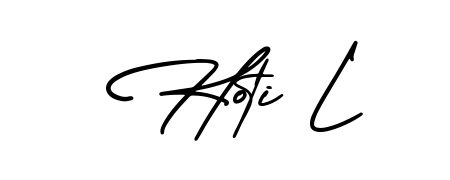 An effortless, minimalist signature concept for Hoti L using AmerikaSignatureDemo-Regular design. Clean lines that look great on any document. Hoti L signature style 3 images and pictures png