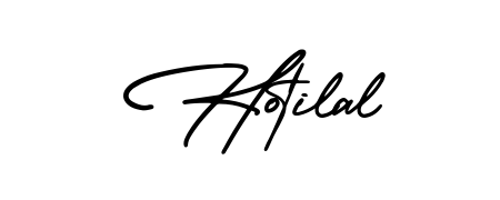 A modern signature idea for name Hotilal using AmerikaSignatureDemo-Regular font. Clean strokes and elegant curves make it stand out instantly. Hotilal signature style 3 images and pictures png