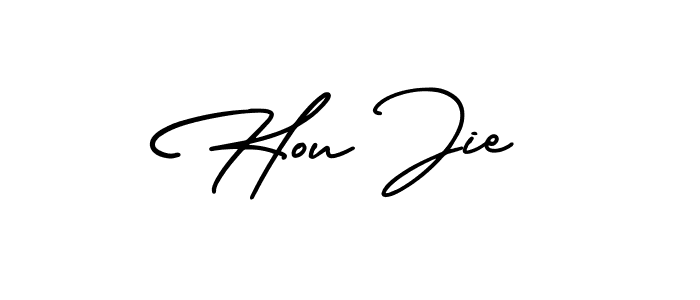 Make a beautiful signature design for name Hou Jie. With this signature (AmerikaSignatureDemo-Regular) style, you can create a handwritten signature for free. Hou Jie signature style 3 images and pictures png