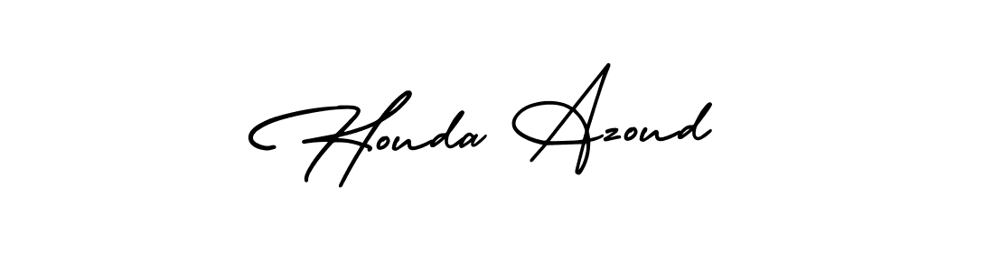 How to make Houda Azoud name signature. Use AmerikaSignatureDemo-Regular style for creating short signs online. This is the latest handwritten sign. Houda Azoud signature style 3 images and pictures png