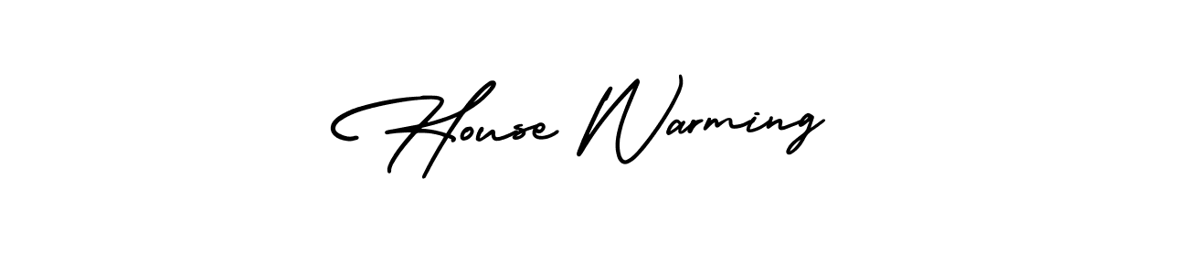 How to make House Warming name signature. Use AmerikaSignatureDemo-Regular style for creating short signs online. This is the latest handwritten sign. House Warming signature style 3 images and pictures png