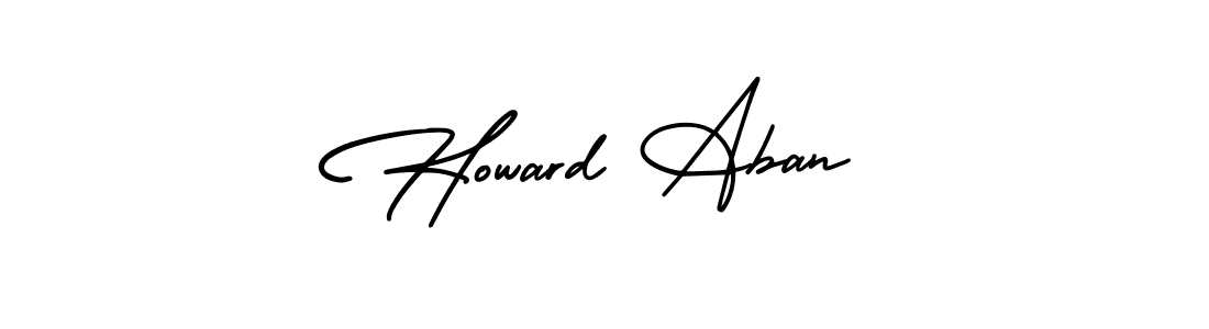 You should practise on your own different ways (AmerikaSignatureDemo-Regular) to write your name (Howard Aban) in signature. don't let someone else do it for you. Howard Aban signature style 3 images and pictures png