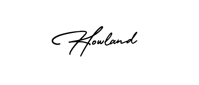 How to make Howland name signature. Use AmerikaSignatureDemo-Regular style for creating short signs online. This is the latest handwritten sign. Howland signature style 3 images and pictures png