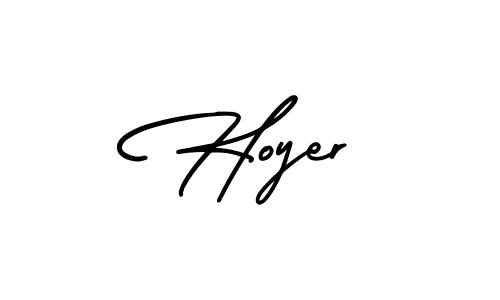 Create a beautiful signature design for name Hoyer. With this signature (AmerikaSignatureDemo-Regular) fonts, you can make a handwritten signature for free. Hoyer signature style 3 images and pictures png