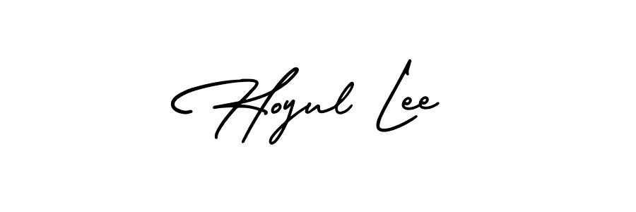 AmerikaSignatureDemo-Regular is a professional signature style that is perfect for those who want to add a touch of class to their signature. It is also a great choice for those who want to make their signature more unique. Get Hoyul Lee name to fancy signature for free. Hoyul Lee signature style 3 images and pictures png