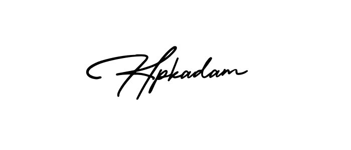 How to make Hpkadam name signature. Use AmerikaSignatureDemo-Regular style for creating short signs online. This is the latest handwritten sign. Hpkadam signature style 3 images and pictures png