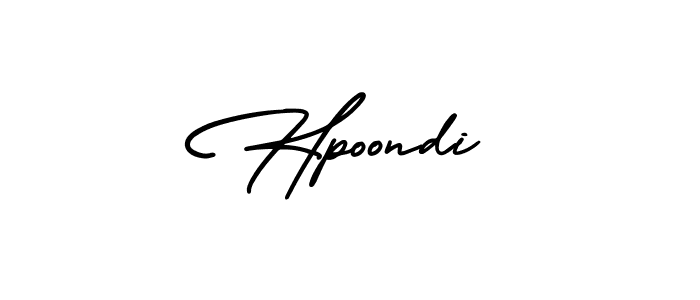 You should practise on your own different ways (AmerikaSignatureDemo-Regular) to write your name (Hpoondi) in signature. don't let someone else do it for you. Hpoondi signature style 3 images and pictures png