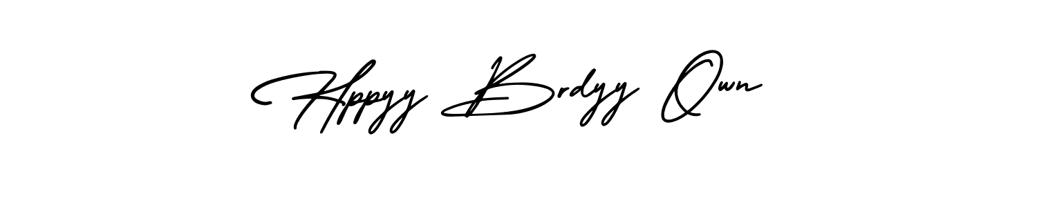 Use a signature maker to create a handwritten signature online. With this signature software, you can design (AmerikaSignatureDemo-Regular) your own signature for name Hppyy Brdyy Own. Hppyy Brdyy Own signature style 3 images and pictures png