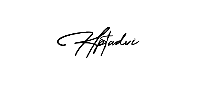 The best way (AmerikaSignatureDemo-Regular) to make a short signature is to pick only two or three words in your name. The name Hptadvi include a total of six letters. For converting this name. Hptadvi signature style 3 images and pictures png