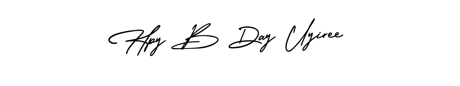 Also You can easily find your signature by using the search form. We will create Hpy B Day Uyiree name handwritten signature images for you free of cost using AmerikaSignatureDemo-Regular sign style. Hpy B Day Uyiree signature style 3 images and pictures png