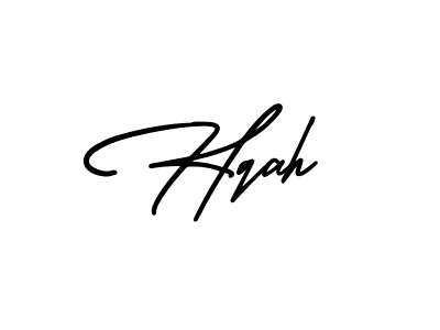 You should practise on your own different ways (AmerikaSignatureDemo-Regular) to write your name (Hqah) in signature. don't let someone else do it for you. Hqah signature style 3 images and pictures png