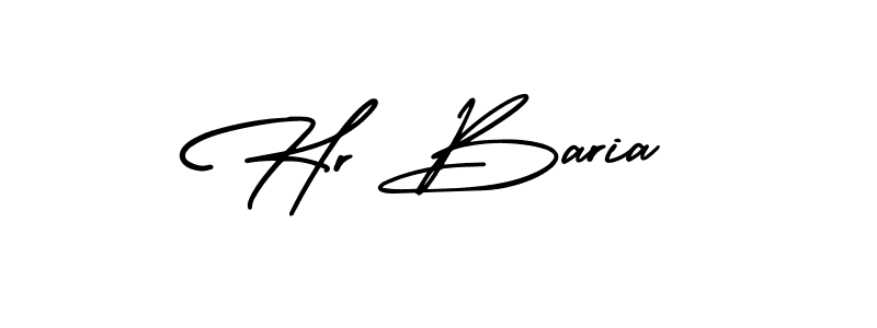 Design your own signature with our free online signature maker. With this signature software, you can create a handwritten (AmerikaSignatureDemo-Regular) signature for name Hr Baria. Hr Baria signature style 3 images and pictures png