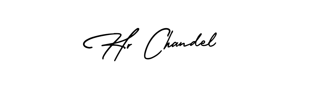 You should practise on your own different ways (AmerikaSignatureDemo-Regular) to write your name (Hr Chandel) in signature. don't let someone else do it for you. Hr Chandel signature style 3 images and pictures png