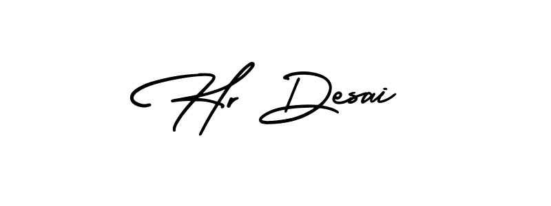 Similarly AmerikaSignatureDemo-Regular is the best handwritten signature design. Signature creator online .You can use it as an online autograph creator for name Hr Desai. Hr Desai signature style 3 images and pictures png