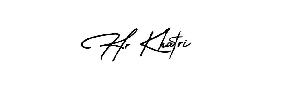 This is the best signature style for the Hr Khatri name. Also you like these signature font (AmerikaSignatureDemo-Regular). Mix name signature. Hr Khatri signature style 3 images and pictures png