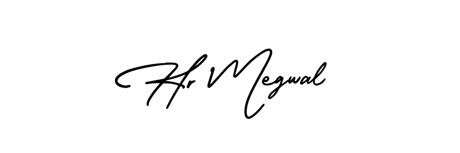 This is the best signature style for the Hr Megwal name. Also you like these signature font (AmerikaSignatureDemo-Regular). Mix name signature. Hr Megwal signature style 3 images and pictures png