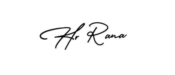 How to make Hr Rana signature? AmerikaSignatureDemo-Regular is a professional autograph style. Create handwritten signature for Hr Rana name. Hr Rana signature style 3 images and pictures png