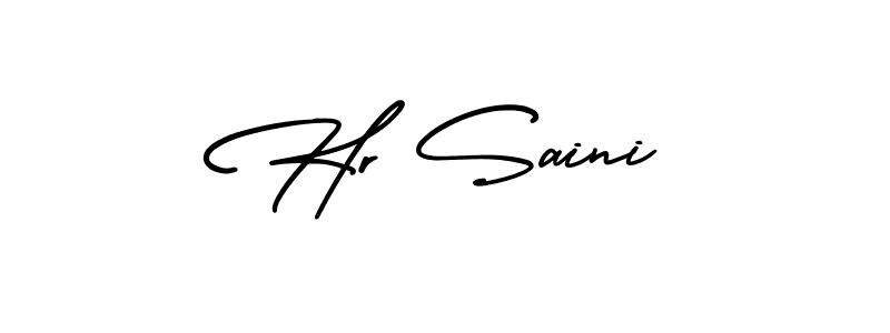 You should practise on your own different ways (AmerikaSignatureDemo-Regular) to write your name (Hr Saini) in signature. don't let someone else do it for you. Hr Saini signature style 3 images and pictures png