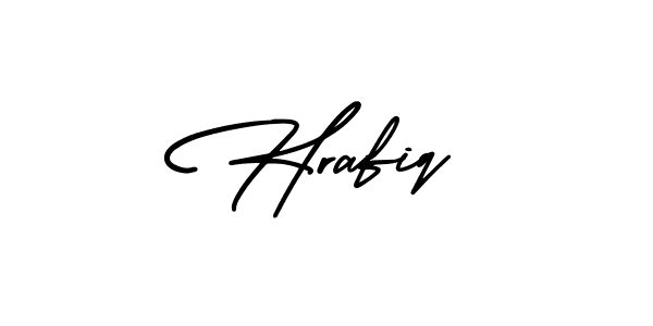 Use a signature maker to create a handwritten signature online. With this signature software, you can design (AmerikaSignatureDemo-Regular) your own signature for name Hrafiq. Hrafiq signature style 3 images and pictures png