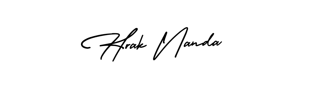 It looks lik you need a new signature style for name Hrak Nanda. Design unique handwritten (AmerikaSignatureDemo-Regular) signature with our free signature maker in just a few clicks. Hrak Nanda signature style 3 images and pictures png