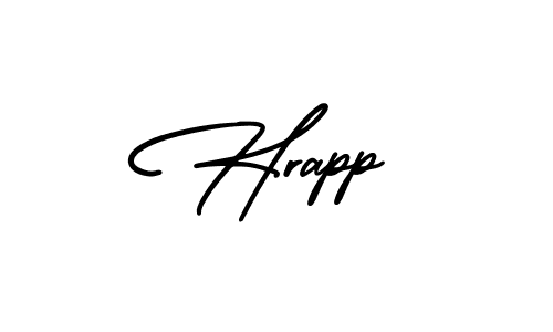 The best way (AmerikaSignatureDemo-Regular) to make a short signature is to pick only two or three words in your name. The name Hrapp include a total of six letters. For converting this name. Hrapp signature style 3 images and pictures png