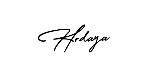 Use a signature maker to create a handwritten signature online. With this signature software, you can design (AmerikaSignatureDemo-Regular) your own signature for name Hrdaya. Hrdaya signature style 3 images and pictures png