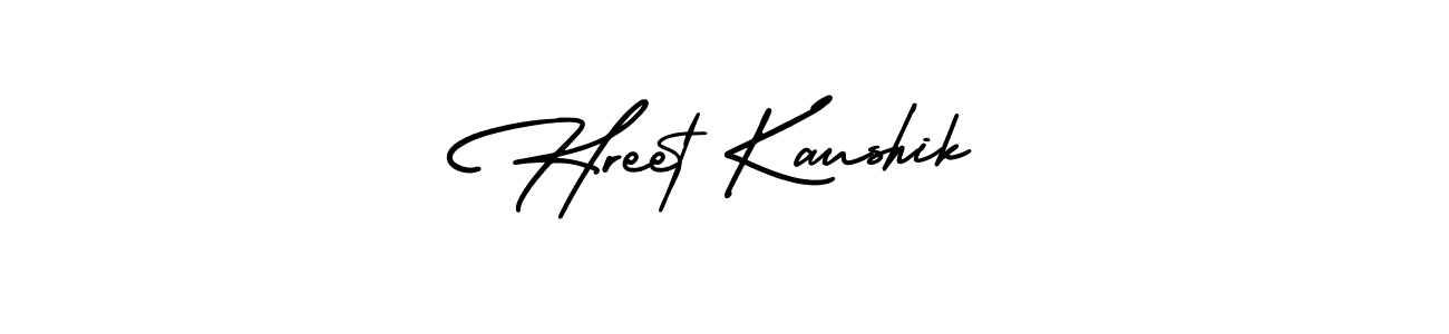Create a beautiful signature design for name Hreet Kaushik. With this signature (AmerikaSignatureDemo-Regular) fonts, you can make a handwritten signature for free. Hreet Kaushik signature style 3 images and pictures png