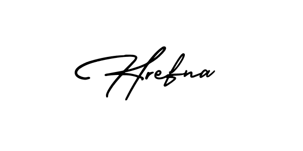 It looks lik you need a new signature style for name Hrefna. Design unique handwritten (AmerikaSignatureDemo-Regular) signature with our free signature maker in just a few clicks. Hrefna signature style 3 images and pictures png