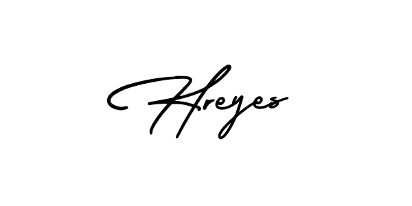 Use a signature maker to create a handwritten signature online. With this signature software, you can design (AmerikaSignatureDemo-Regular) your own signature for name Hreyes. Hreyes signature style 3 images and pictures png
