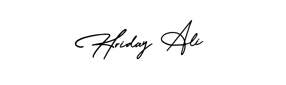 How to make Hriday Ali name signature. Use AmerikaSignatureDemo-Regular style for creating short signs online. This is the latest handwritten sign. Hriday Ali signature style 3 images and pictures png