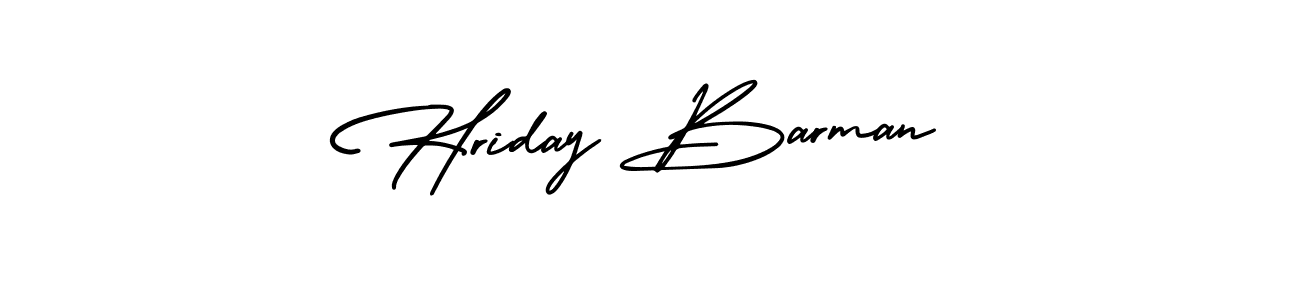 Use a signature maker to create a handwritten signature online. With this signature software, you can design (AmerikaSignatureDemo-Regular) your own signature for name Hriday Barman. Hriday Barman signature style 3 images and pictures png