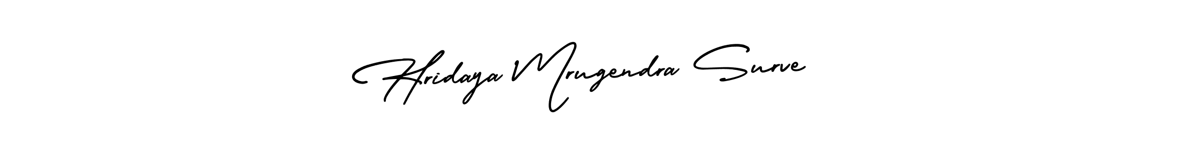 How to make Hridaya Mrugendra Surve name signature. Use AmerikaSignatureDemo-Regular style for creating short signs online. This is the latest handwritten sign. Hridaya Mrugendra Surve signature style 3 images and pictures png