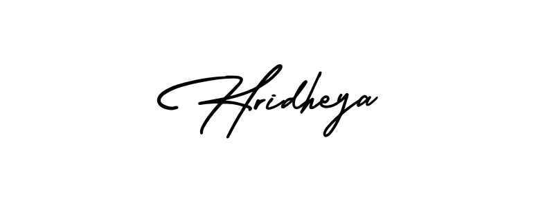 Use a signature maker to create a handwritten signature online. With this signature software, you can design (AmerikaSignatureDemo-Regular) your own signature for name Hridheya. Hridheya signature style 3 images and pictures png