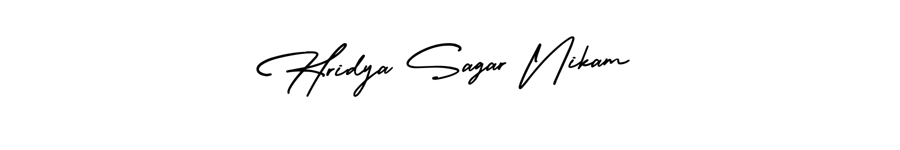 You can use this online signature creator to create a handwritten signature for the name Hridya Sagar Nikam. This is the best online autograph maker. Hridya Sagar Nikam signature style 3 images and pictures png
