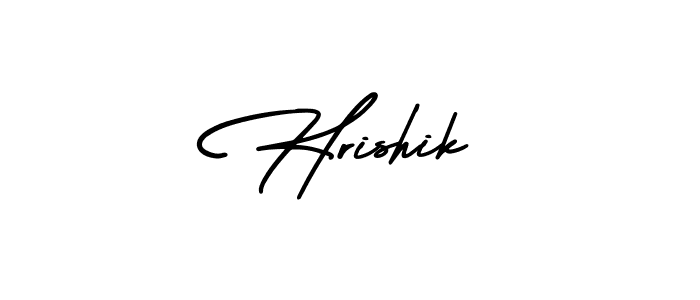 The best way (AmerikaSignatureDemo-Regular) to make a short signature is to pick only two or three words in your name. The name Hrishik include a total of six letters. For converting this name. Hrishik signature style 3 images and pictures png