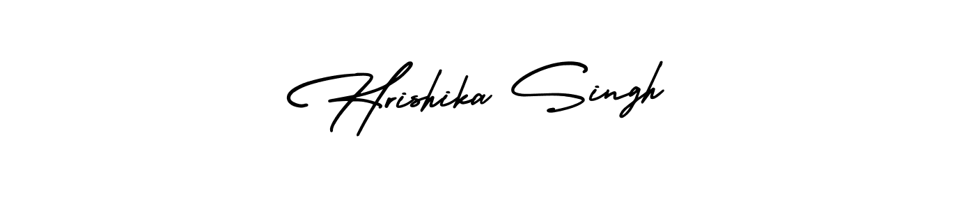 How to make Hrishika Singh name signature. Use AmerikaSignatureDemo-Regular style for creating short signs online. This is the latest handwritten sign. Hrishika Singh signature style 3 images and pictures png