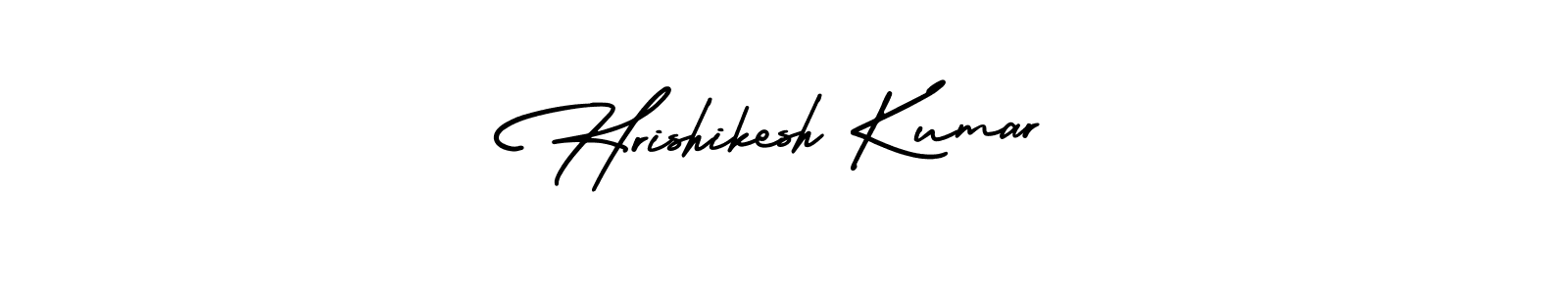 The best way (AmerikaSignatureDemo-Regular) to make a short signature is to pick only two or three words in your name. The name Hrishikesh Kumar include a total of six letters. For converting this name. Hrishikesh Kumar signature style 3 images and pictures png