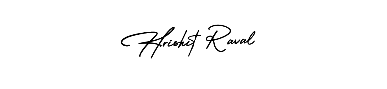 This is the best signature style for the Hrishit Raval name. Also you like these signature font (AmerikaSignatureDemo-Regular). Mix name signature. Hrishit Raval signature style 3 images and pictures png