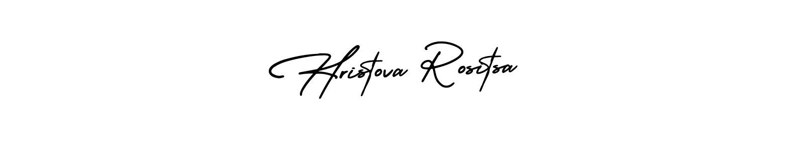 This is the best signature style for the Hristova Rositsa name. Also you like these signature font (AmerikaSignatureDemo-Regular). Mix name signature. Hristova Rositsa signature style 3 images and pictures png