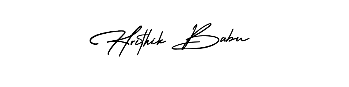 Design your own signature with our free online signature maker. With this signature software, you can create a handwritten (AmerikaSignatureDemo-Regular) signature for name Hrithik Babu. Hrithik Babu signature style 3 images and pictures png