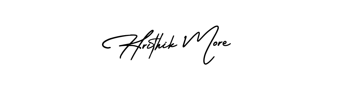 You should practise on your own different ways (AmerikaSignatureDemo-Regular) to write your name (Hrithik More) in signature. don't let someone else do it for you. Hrithik More signature style 3 images and pictures png