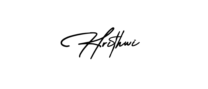 You should practise on your own different ways (AmerikaSignatureDemo-Regular) to write your name (Hrithwi) in signature. don't let someone else do it for you. Hrithwi signature style 3 images and pictures png