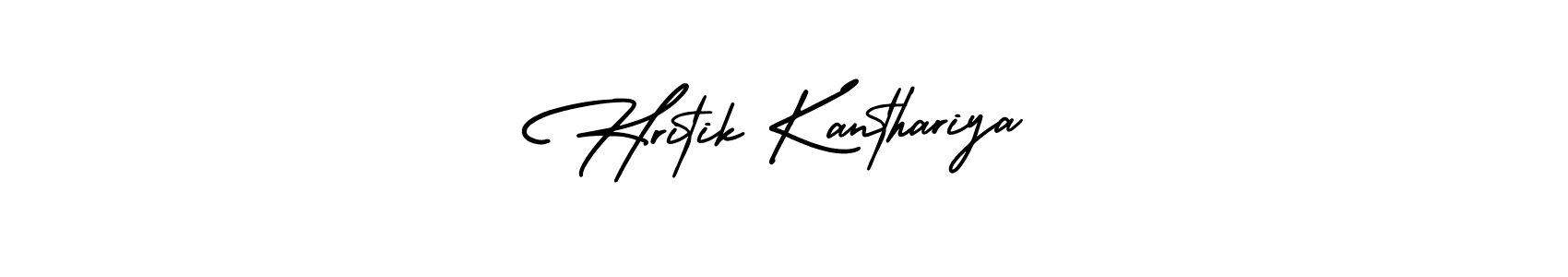 It looks lik you need a new signature style for name Hritik Kanthariya. Design unique handwritten (AmerikaSignatureDemo-Regular) signature with our free signature maker in just a few clicks. Hritik Kanthariya signature style 3 images and pictures png