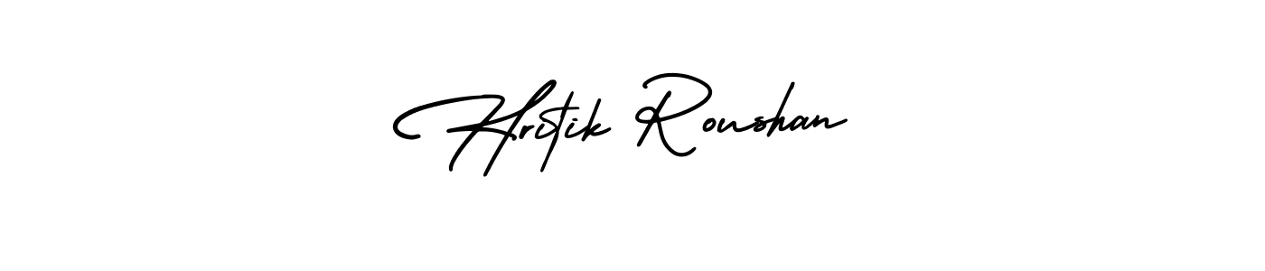 How to make Hritik Roushan name signature. Use AmerikaSignatureDemo-Regular style for creating short signs online. This is the latest handwritten sign. Hritik Roushan signature style 3 images and pictures png