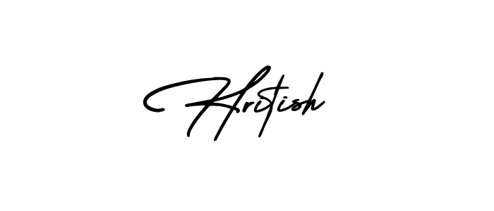 You should practise on your own different ways (AmerikaSignatureDemo-Regular) to write your name (Hritish) in signature. don't let someone else do it for you. Hritish signature style 3 images and pictures png
